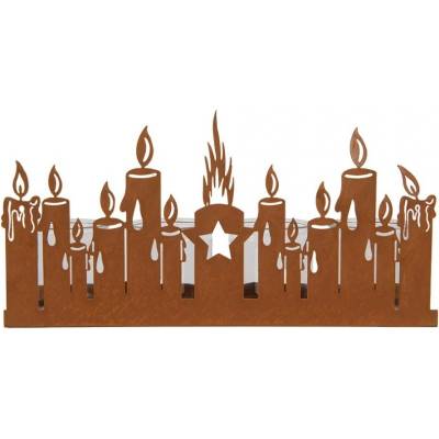 Rustikální rezavý svícen se svíčkami Candle Rust - 36*9*18 cm - Clayre & Eef