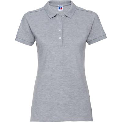 Russell Athletic 566f / Дамска еластична поло тениска с къс ръкав - светъл оксфорд xxl (10566f34605)