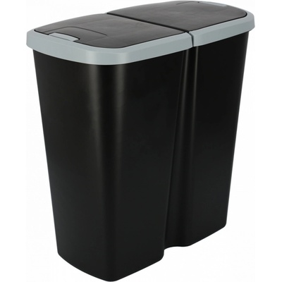 Prosperplast COMPACTA Q DUO čierny so svetlo šedým vekom 45 l