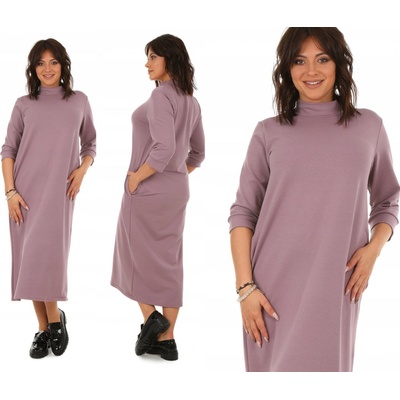 Fashionweek teplákové šaty oversize MF634 fialový vřes