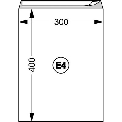 Плик за писма, Е4, 280 x 400 mm, хартиен, със самозалепваща лента, бял, 250 броя