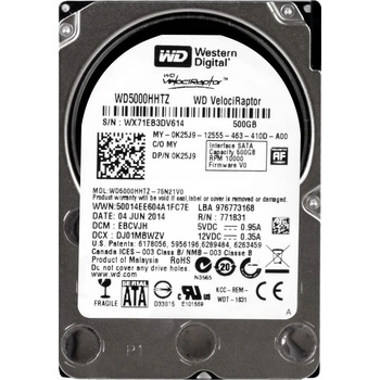 Western Digital VelociRaptor 500GB 10000RPM SATA 6Gbps 64MB Hard Drive – WD5000HHTZ (Used, 6-Month Warranty)