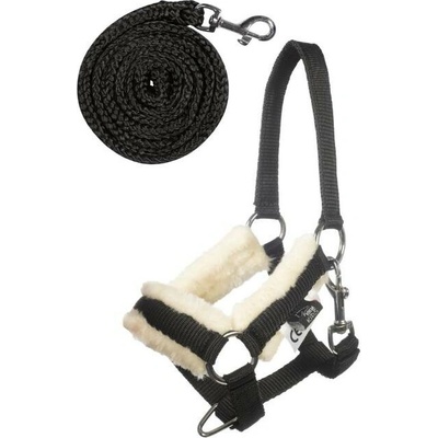Ohlávka s vodítkem HKM pro Hobby Horse black – Zboží Dáma