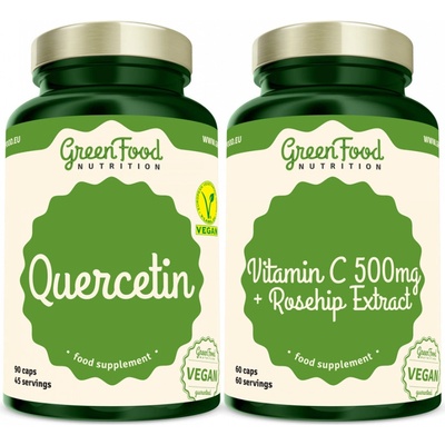 GreenFood Nutrition Quercetin 90 kapslí + Vitamin C 500mg 60 kapslí