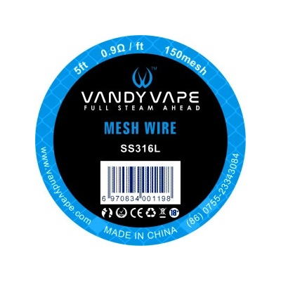 Vandy Vape Mesh Wire pletivo pre clearomizéry SS316L 1,5m 150