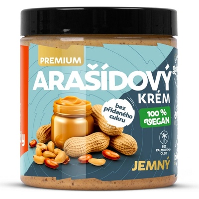 Grizly Arašidový krém jemný premium 100 % orechový krém 250 g
