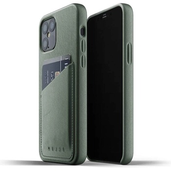 Mujjo Leather Wallet Case - кожен (естествена кожа) кейс с джоб за кредитна карта за iPhone 12, iPhone 12 Pro (зелен)
