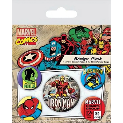 Pyramid International sada placek Marvel Comics Iron Man 5 ks