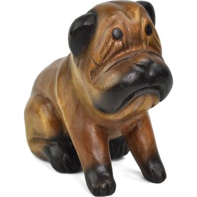 Dřevěná soška Bulldog 17 cm