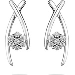 Swan Сребърни обици с камъчета от циркон с японски захват Dancing Stone END544E Swan
