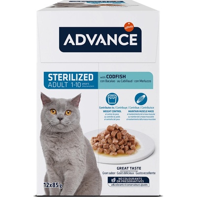 Affinity 12х85г Sterilized Feline Advance, консервирана храна за котки -с треска
