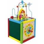 Viga Toys - Голям дървен куб с активности (58506)