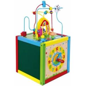 Viga Toys - Голям дървен куб с активности (58506)