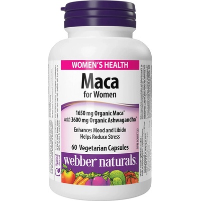 Webber Naturals Maka pre ženy 1650 mg + Ashwagandha 60 kapsúl