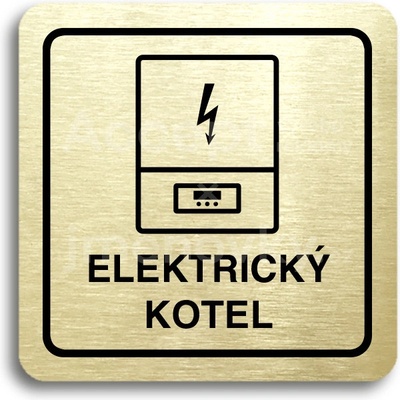 ACCEPT Piktogram elektrický kotel - zlatá tabulka - černý tisk