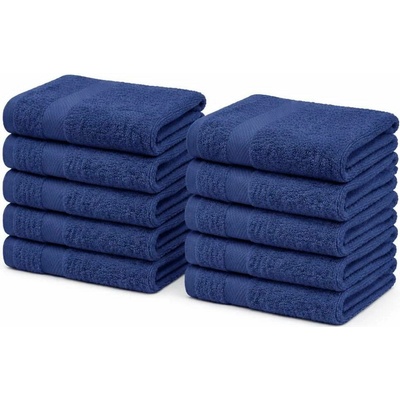 Top textil 10 ks sada dětských ručníků 30 x 30 cm tmavě modrá