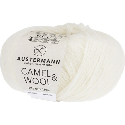 Austermann CAMEL & WOOL - 65% vlna, 20% velbloud, 15% polyamid - Ručně pletací příze Barva: 0001 Wollweiß