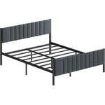 ASIR GROUP Метално двойно легло LUNOR 160x200 см, цвят антрацит - здрава конструкция с максимално натоварване 200 кг (AS3248)