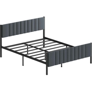 ASIR GROUP Метално двойно легло LUNOR 160x200 см, цвят антрацит - здрава конструкция с максимално натоварване 200 кг (AS3248)