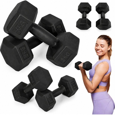 MOVEPRO Hexagonální činky 2 x 5 kg set 10 kg