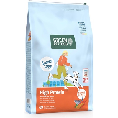 Green Petfood InsectDog High Protein s hmyzem a lososem 2 x 7,5 kg