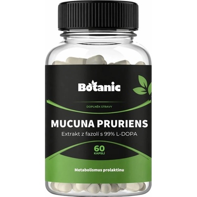 Botanic Mucuna pruriens Extrakt z fazolí s 99% L-DOPA 60 kapslí