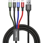 Baseus USB към Type-C кабел за данни 20 W, 1, 2 m, 4 в 1 - Baseus Rapid (CA1T4-A01) - черен