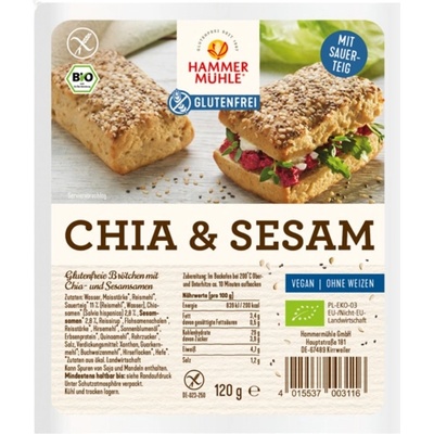 Hammermühle Bezlepkové Housky Chia & Sezam BIO, 120 g