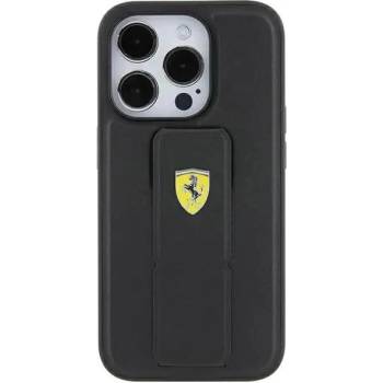 Ferrari Кейс Ferrari Grip Stand Metal Logo за iPhone 15, черен (FER000613-0)
