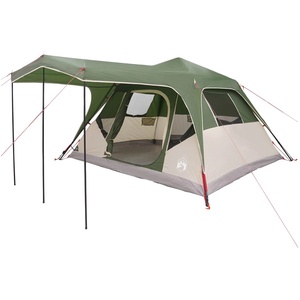 vidaXL Семейна палатка Зелено 305 x 275 x 190 см Полиестер и стомана (42028707) Палатка