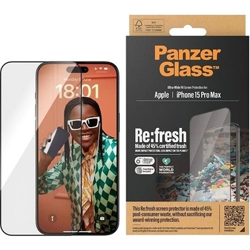 PanzerGlass Recycled Glass Apple iPhone 15 Pro Max s instalačním rámečkem 2824