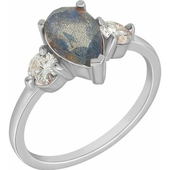Eppi zásnubní prsten s labradoritem a moissanity Nanon R41362