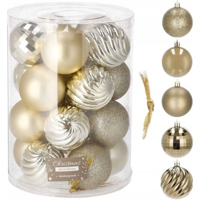 SPRINGOS Vianočné banky zlaté mix 6cm sada 20ks