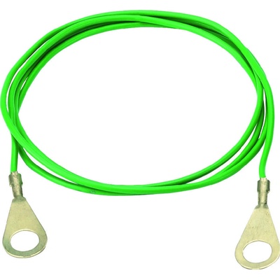 Zemnící kabel s koncovými oky zelený