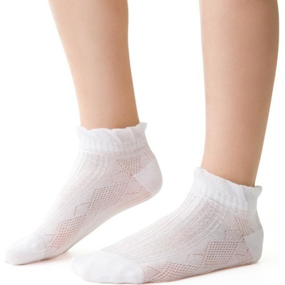 STEVEN dívčí kotníkové ponožky s prolamovaným vzorem art. 004 ecru