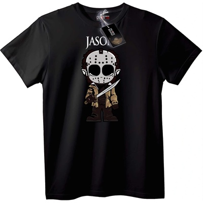 NOONEBRAND Тениска Jason Хорор - 2XL, Black