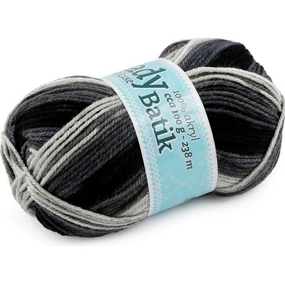 Pletací příze Lady Batik de Luxe 100 g - 1 (600) fialová hořčicová