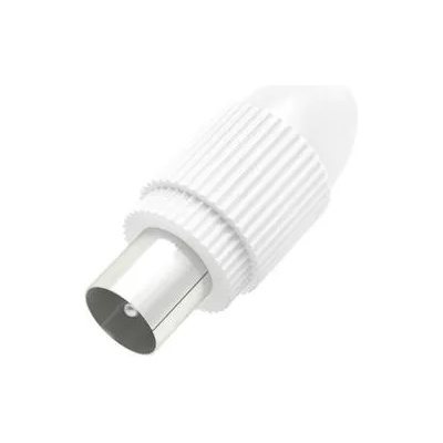 Антенен конектор HAMA Coax plug, Коаксиален мъжко, Бял (205213)