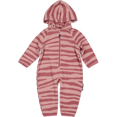 Mäkký fleecový overal pre deti Zebra plum Geggamoja