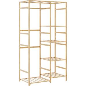 vidaXL Закачалка за дрехи с рафтове 100x50x184, 5 см, бамбук (4008920)