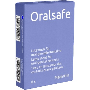 Oral Safe Single: Strawberry, 8 latex-sheets