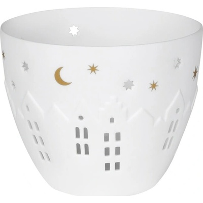 räder Porcelánový svícen Houses, bílá barva, porcelán