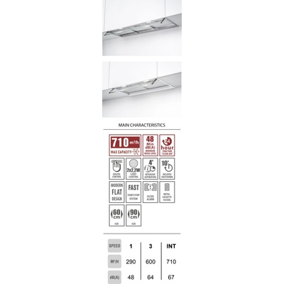 Faber Intra Optimum A60 ix Аспиратор за пълно вграждане Inox (Intraoptimum)