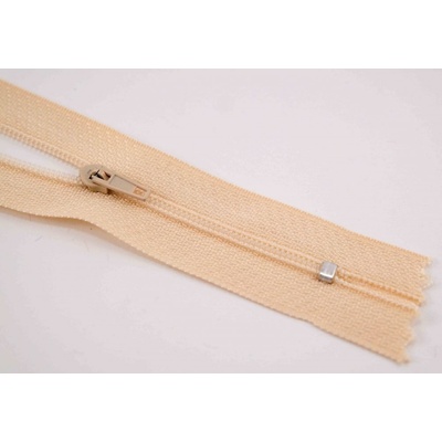 Nedeliteľný jemný plastový špirálový zips (veľkosť číslo 3) rôzne farby - dĺžka 12 cm - 60 cm 35 cm Svetlé cappuccino