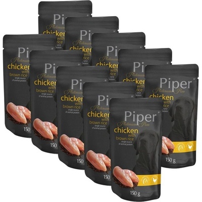 Piper Platinum Pure Adult kura a hnedá ryža 10 x 150 g