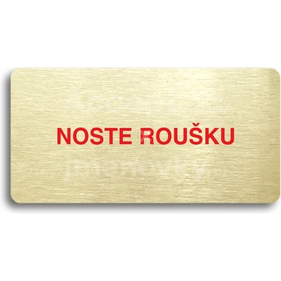 ACCEPT Piktogram NOSTE ROUŠKU - zlatá tabulka - barevný tisk bez rámečku