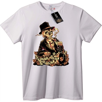 NOONEBRAND Тениска череп бос на пари - L, Black