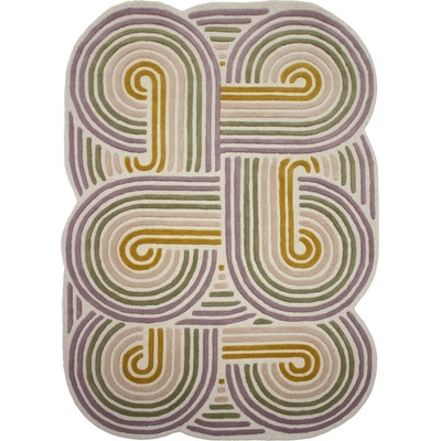 Flair Rugs Зелен ръчно изработен вълнен килим 140x200 cm Spiral Shaped - Flair Rugs (503119381140)