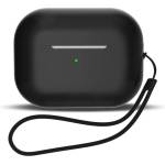 HQWear Силиконов кейс HQWear за AirPods 1 / AirPods 2, с каишка, черен (Airpods 1)