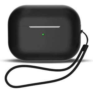 HQWear Силиконов кейс HQWear за AirPods 1 / AirPods 2, с каишка, черен (Airpods 1)